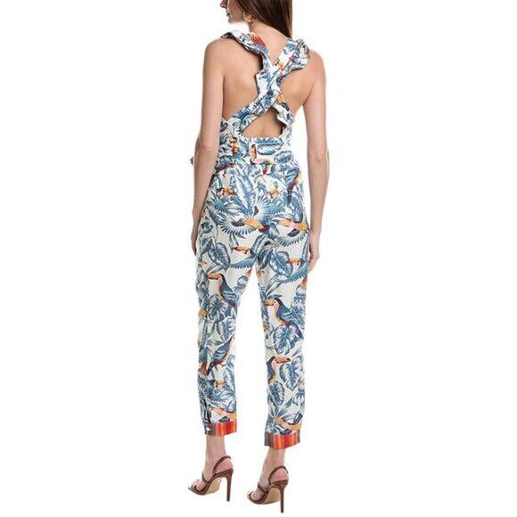Farm Rio Toucans Crossed Back Frilled Jumpsuit - Picture 3 of 12